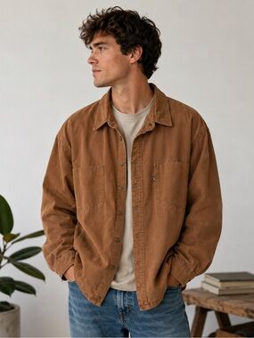 Lakin McKey by KEY XL Blanket Lined Canvas Workwear Barn Jacket Shacket